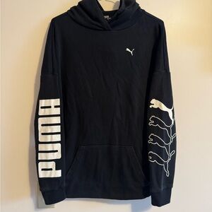 Puma Black Hoodie with Sleeve Logos